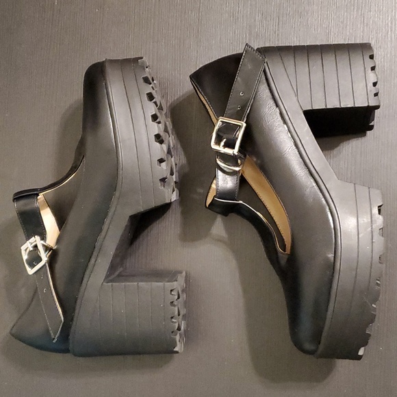 ForeMode Women's Classic T-Strap Platform Mid-Heel Oxfords Dress Shoes EU 42 - Picture 6 of 7